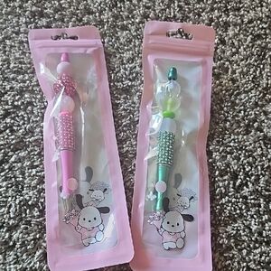 Stylish Pink and Green Crystal Pens